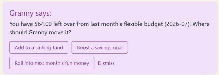 What happens to the money I don't spend?